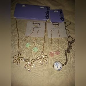 NWTs 4 Pieces of Jewelry, Two Pairs of Earrings, Two Necklaces, Claire's…
